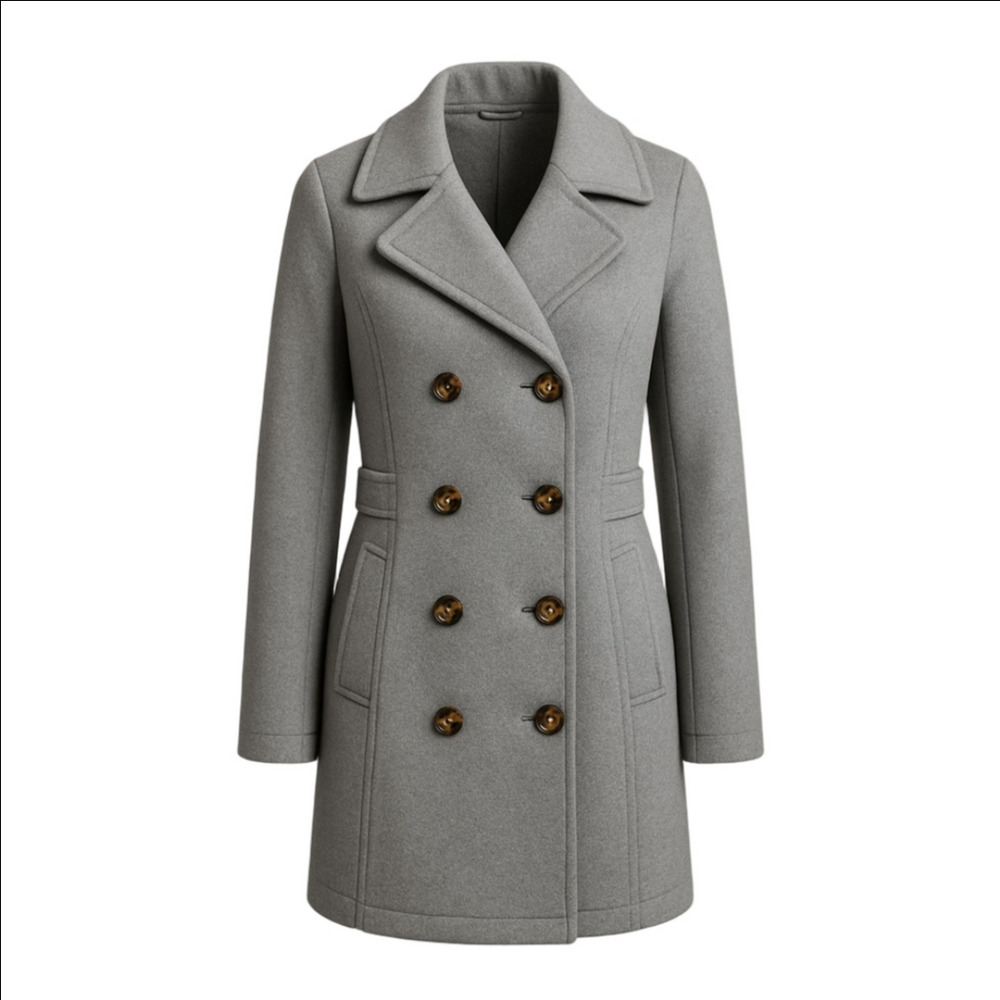Ci Sono Vintage Heather Gray Button Down Pea Coat Size 1X